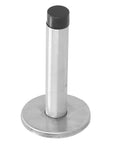 Stainless Steel Wall Mounted Door Stopper With Rubber Bumper Low Noise Cushioned Guard, side view, 3.9 x 2.0 inches.