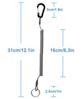 Spiral Retractable Safety Lanyard Set Of 3 Built Tough For Keys And Tools With Coiled Design 31cm Extended To 150cm 15lb Tension