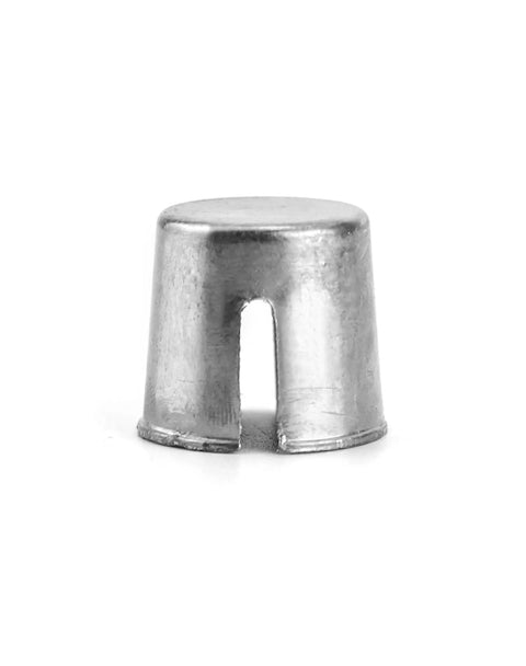 Single silver cap from Battery Post Shim Caps Four Pack For Positive Or Negative Posts Easy Replacement To Fill Worn Terminals Increases Connector Diameter