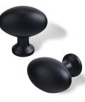 Oval Matte Black Cabinet Knobs 10 Pack For Kitchen And Furniture By EAXINTA Modern Single Hole Hardware