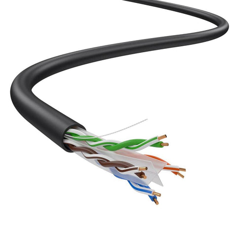 Cat6 Ethernet Cable 1000ft Bulk 550MHz High Speed Internet For Gaming, Streaming, Office And Home Use, 23AWG Solid CCA UTP, No Lag Gigabit Network, Pull Box, Black