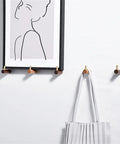 Heavy Duty Solid Brass And Walnut Wood Wall Hooks Secure Your Gear Easy As Pie Install, holding a tote bag