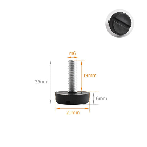 Dimensions of Screw On Adjustable Table Leveling Feet 20 Pack M6 Metal Plastic Glide For Conference Rooms And Restaurant Furniture