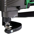 Close-up of 18V MultiVolt Cordless Shear Tool Only No Battery With 8 Cutting Edges And Two Sets For Easy Replacement For Long Lasting Service Life At 5300 RPM Built In Safety Protector Plate For Quick Clean Cuts showing blade and protector plate.
