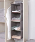 Hanging Closet Storage Bag With Roomy Pockets For Towels Basic Gear Lightweight Portable Rack Gray Super Slick Easy Hang, organized towels.