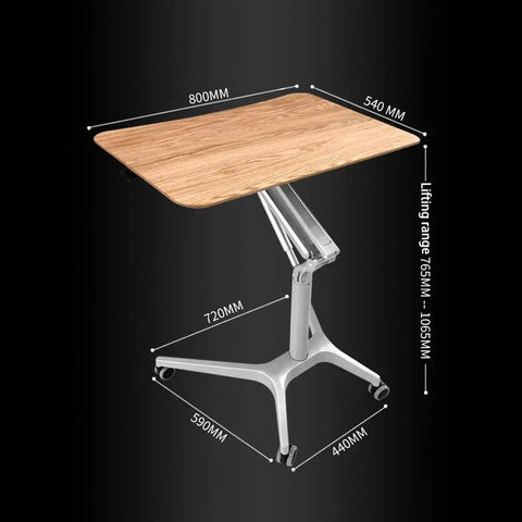 Hella Stable Mobile Standing Desk Featuring Instant Gas Spring Lift And Smooth Glide Rollers For A Total Game Changer Home Office Upgrade Or Flexible Workspace Setup In Clean Black with dimensions 800mm x 540mm.
