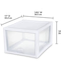 Eight Pack 27 Quart Stacking Drawers For Closet Storage With Clear Front And Sides And White Frame Modular Plastic Organizer