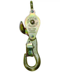 Block And Tackle With Anchor Hook Model 1802-30 Lightweight Aluminum Sheaves With Bronze Bushings Galvanized Steel Snubbing Hook
