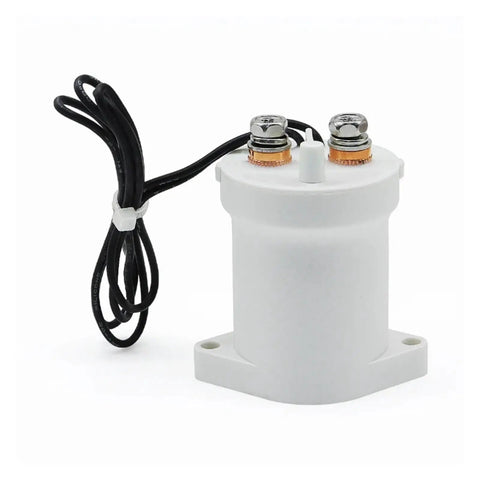 Heavy Duty High Voltage Dc Contactor 100 Amps For Ev Charging Piles, white unit with terminals and wiring.