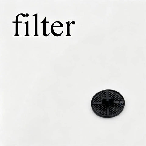 Small black filter component on white background with "Filter" text above.