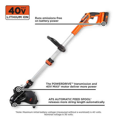 40V Max String Trimmer And Lawn Edger With 13 Inch Cutting Swath And Far Reach For Easy Edging And Weed Removal Battery And Charger Not Included Lightweight Power Tool For Quick Yard Cleanup