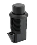 Black ABS push button latch with stainless steel bracket, ideal for boat doors and RV cabinets, replaces 93-304, left or right compatible