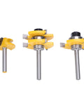 Fabater 45 Degree Stile Router Bit Set With T Shaped Geometry And Three Sharp Teeth For Clean Wood Slotting On MDF Plywood And Particle Board Featuring durable cemented carbide construction and precision 1/4 inch shank fitment