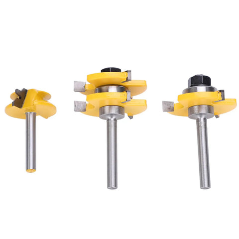 Fabater 45 Degree Stile Router Bit Set With T Shaped Geometry And Three Sharp Teeth For Clean Wood Slotting On MDF Plywood And Particle Board Featuring durable cemented carbide construction and precision 1/4 inch shank fitment