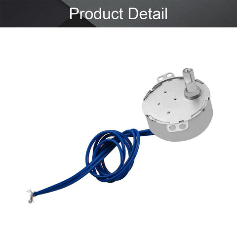 110V Synchronous Turntable Motor 2.5 to 3 RPM 4W CW CCW Direction With 7mm Shaft and 15mm Length, 49.8mm Diameter, 400mm Wire