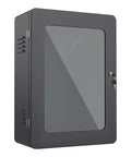 Tough As Nails Lockable EV Charger Pedestal Box With Secure Key Entry Shield For Wall Mounted Outdoor Charging Stations, steel cabinet with key lock.