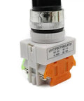 Compact 22mm Rotary Selector Switch Knob With 4 Screw Terminals 2 Way Small Size 2 Position ON OFF Push Button Switch No NC Contacts Durable 10A 66V Build That Is Great For DIY Electronics Projects, white body with orange terminal block