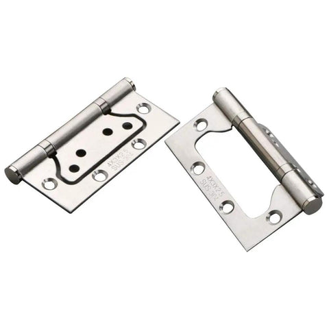 Stainless Steel Flat Cabinet Door Hinge Set 2 Pieces Heavy Duty Silent Hinges For Cabinets Windows And Wooden Boxes Perfect Replacement Parts