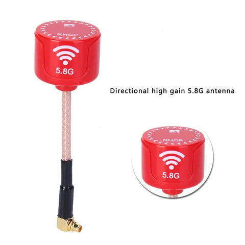 Red Bendable High Gain 5.8GHz LHCP Antenna For RC Drones Directional FPV Antenna With UFL Connector 3dBi shown vertically