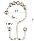 Rust Proof Stainless Steel Shower Curtain Hooks Set Of 12 With Easy Glide Double Rings Brushed Nickel dimensions and design
