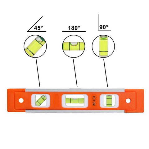 Pack Of Two 9 Inch Magnetic Torpedo Levels With Bright Orange Aluminum Frame And Hella Precise Spirit Bubbles For Dead On Plumb And Angle Layouts Built Tough For Any Job Site Or Home Shop Heavy Duty Workshop Essential