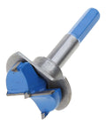 Hinge boring bit for 35mm hinges; blue-coated cutting head and metal shank