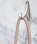Sleek Wall Mount Coat Rack Built With Rock Solid Zinc Alloy Hooks Perfect For Mudrooms And Halls showing a silver hook with a belt.