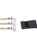 3 Pin Servo Plug Connector Kit For RC Aircraft And Electronics, ABS brass male and female crimp connectors, close-up view.