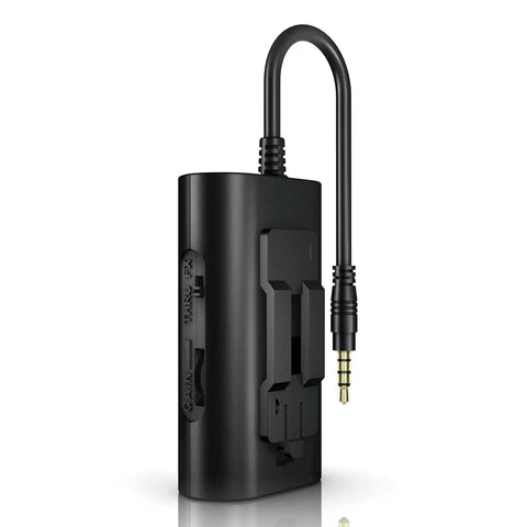 Black iRig 2 Portable Guitar Interface For iPhone iPad And Mac Lightweight Audio Adapter with visible input and output ports.
