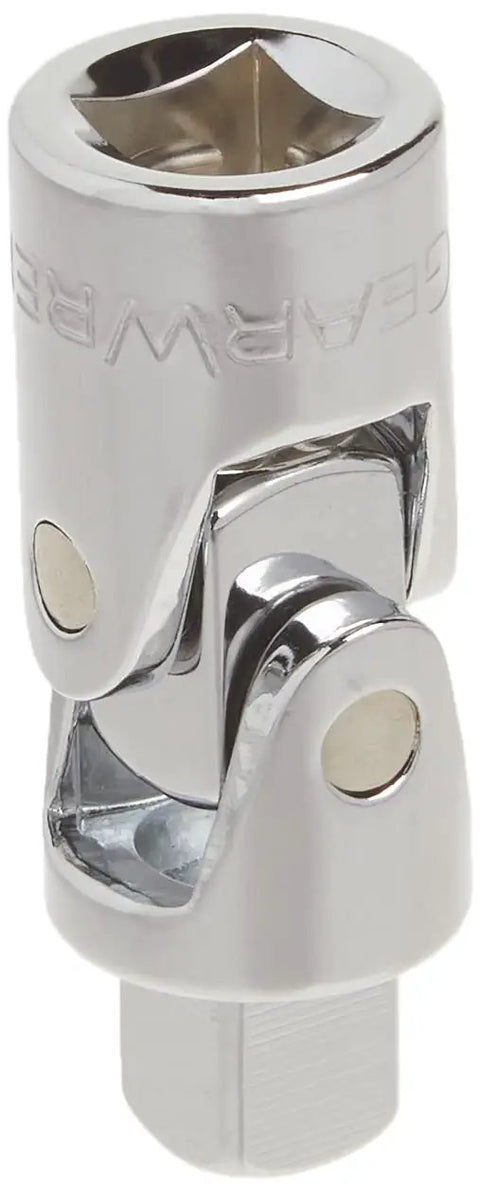 3/8 Inch Drive Universal Joint With Ball Detent For Secure Socket Retention, Polished Chrome Finish, Model 80549