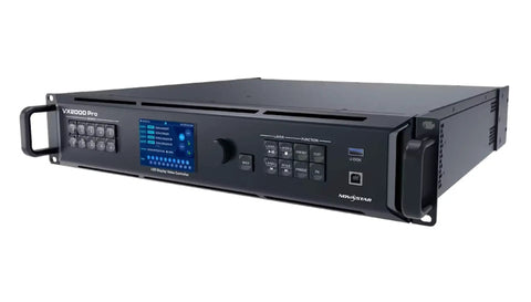 Badass 13 Million Pixel LED Display Video Processor With 20 Gigabit Ethernet Outputs And Rugged Tour Grade Flight Case For Arena Tours And Live Streams, sleek control panel and interface.