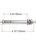 10 Pack M12x120mm Stainless Steel Expansion Bolts With External Hex Washer And Nut For Concrete Walls, heavy-duty and rust-resistant.