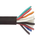 14 By 8 SOOW Portable Cable 600V Black Eight Conductor Power Cable For Construction And Industrial Use 200 Ft Length Built Tough And Ready For Rough Work On The Job Site, black jacket cutaway