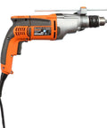 Heavy Duty Hammer Drill Eight Point Five Amp Corded One Half Inch Capacity R50111 Pro Grade Tool shown in profile with orange build