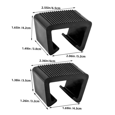 Detailed view of Eight Piece Outdoor Furniture Clips Set For Rattan Chairs And Sofas Easy Install No Slip Grip measurements.