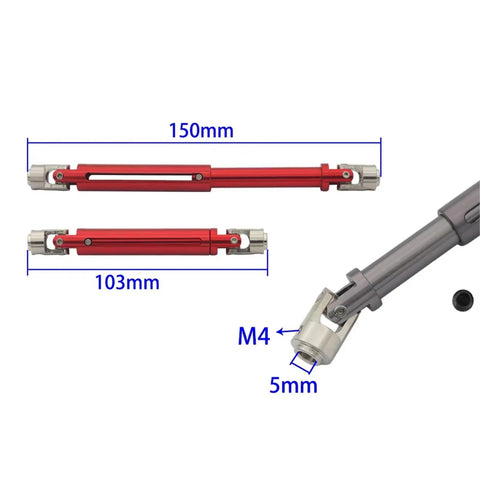 SCX10 CC01 1/10 RC CVD Drive Shaft Joint 103-150mm Replacement Part For Easy Install Durable High Performance Drive Shaft Connector 150mm red