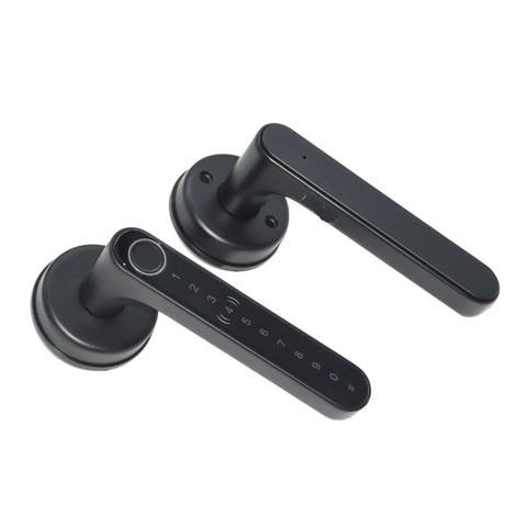 Zero Stress Smart Door Lock Featuring Quick Fingerprint Swipe App Override And Keypad Passcode For Smooth Single Deadbolt Upgrade On Wood Or Metal Doors Today Without The Headache, black zinc alloy design with keypad.
