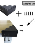 Keep Your Walls Pristine With These Tough Black Metal Corner Protectors Featuring Rust Resistant Build And Slick Smooth Edges For 3.7 Inch Wall Edge Shield Four Pack, showing installation with screws.