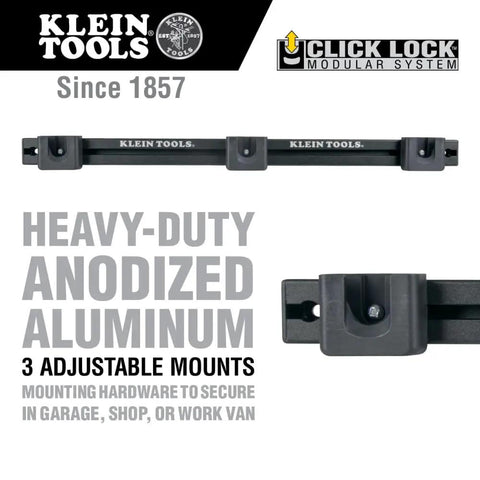Click Lock Modular System with heavy-duty anodized aluminum mounts for Tradesman Pro Modular Drill Pouch With Belt Clip.