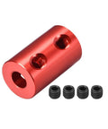 2mm To 5mm Bore Rigid Coupling With Set Screw For Stepper Motors, 12mm Outer Diameter Aluminum Shaft Coupler, L20XD12 Red, The Workhorse Gear