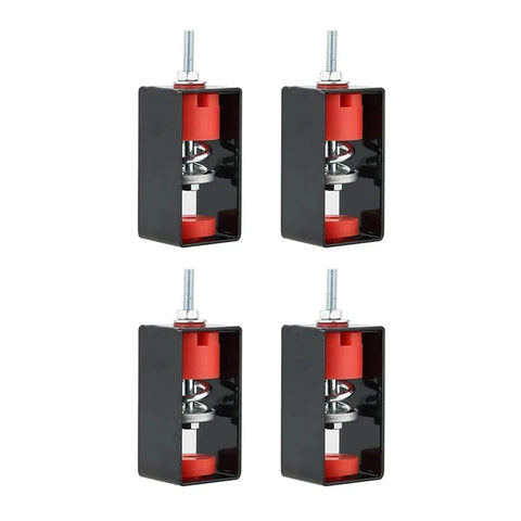Superior Spring Vibration Isolator Hangers 12 Pack featuring black and red steel polymer shock absorbing clips for ceilings.