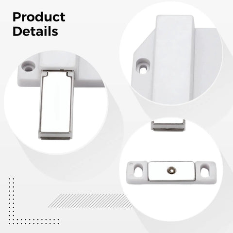 Push To Open Cabinet Latch With Dual Magnets Zinc Alloy Chrome Finish detail view showing installation points
