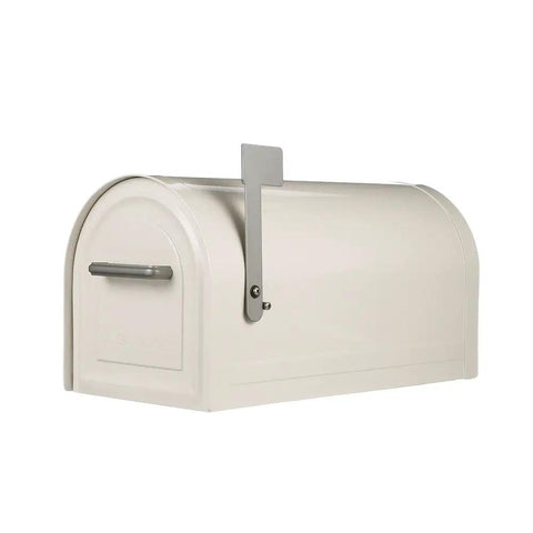 Super Tough Large White Locking Mailbox Keeps Your Mail Safe From Thieves With Heavy Duty Galvanized Steel Build Hidden Lock Compartment Recessed Moisture Proof Door Magnetic Closure And Stylish Satin Nickel Hardware Perfect For Post Mount