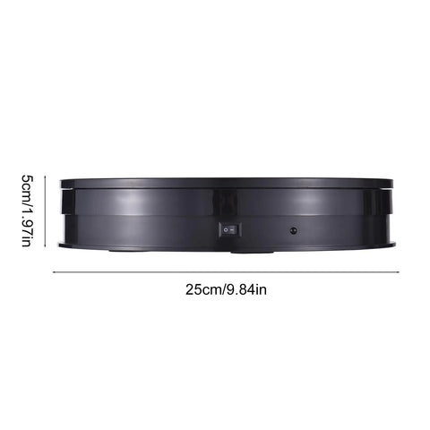 Smooth Mingzhe Motorized Rotate Display Stand With Led Lighting And Remote For Photo Shoots 25cm diameter and 5cm height view.