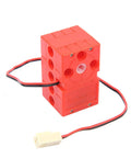 360 Degree Dual Output Axle Microbit Motor With High Torque 2Kg Programmable Motor, red casing with wiring, front view