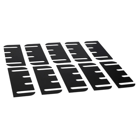 10 Pack Door Hinge Shims 4 Inch PVC Door Repair Kit For Easy DIY Alignment Fixes, 0.030 Inch Thick With Five Eighths Inch Radius Corners, Black