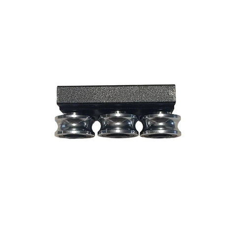 V400 Compatible Ball Bearing Pulley Kit With Linear Sliders For 3D Printer Carriage Upgrade, Smooth Motion On Rails, Durable Bearings, Plug And Play Install, Ideal For Precise Print Head Movement. Black metal pulley slider set for V400 rail axis