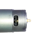 Close-up of 8 Tooth RS550 Ride On Power Wheel Motor for Kids Electric Toy Car 6V 12V 24V, showing connection terminals.