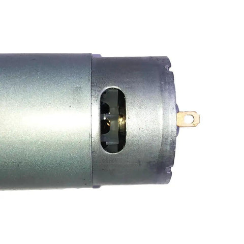 Close-up of 8 Tooth RS550 Ride On Power Wheel Motor for Kids Electric Toy Car 6V 12V 24V, showing connection terminals.
