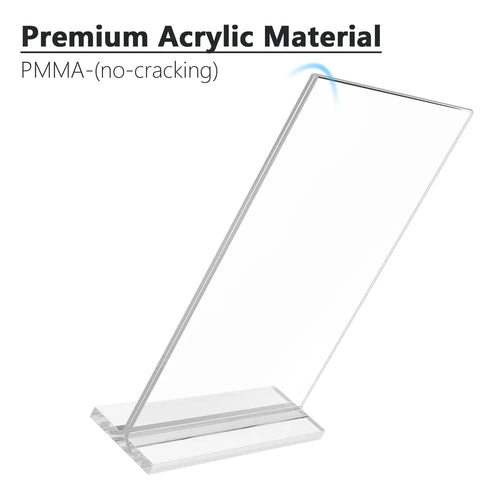 Double Sided Acrylic Sign Holder Eight And A Half By Eleven Inches Two Pack Table Top Display Stand Clear Flyer And Menu Holder